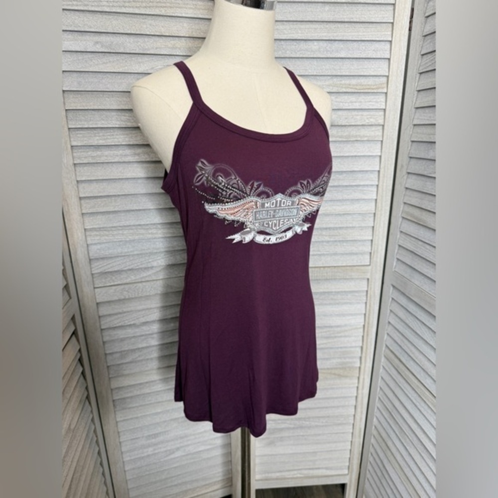 Harley Davidson Women’s Purple Tank Top Size M Lace Back